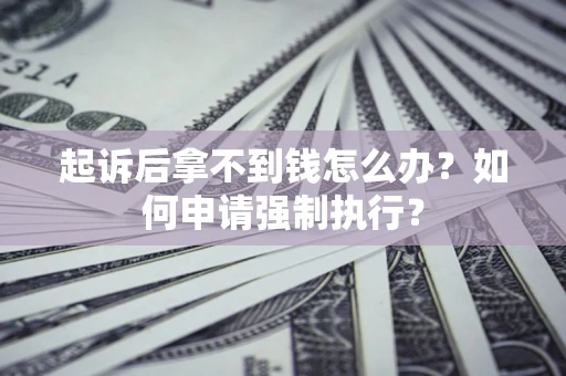 济南起诉后拿不到钱怎么办？如何申请强制执行？